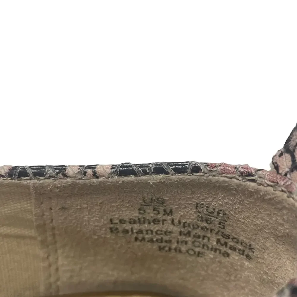 Sam Edelman Khloe Espadrille Pink Black Snakeskin Print Womens 6.5